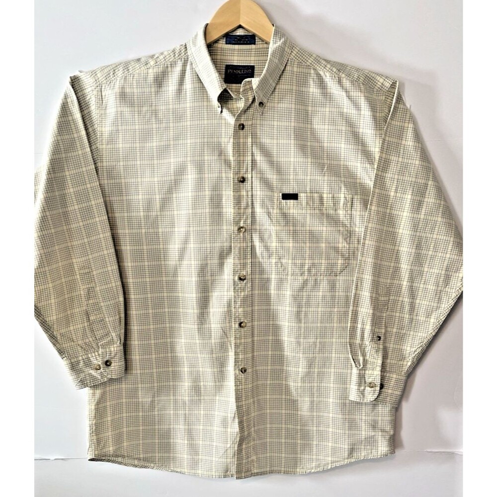 Pendleton Button Up Mens Checked Collared Dress S… - image 1